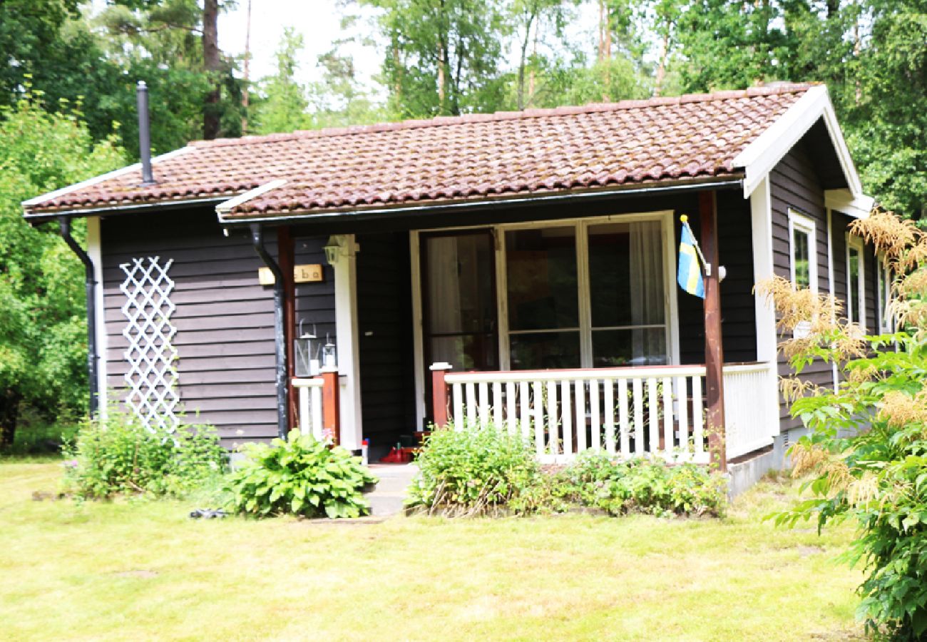 Ferienhaus in Annerstad - Rot-weisses Ferienhäuschen am See Kösen mit Boot