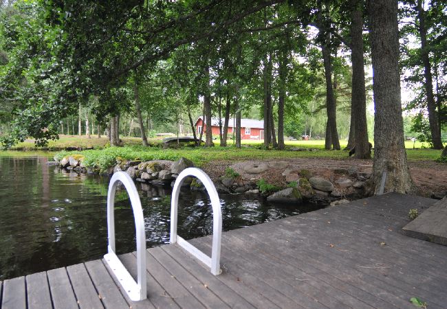 Ferienhaus in Holsbybrunn - Rot-weisses Ferienhaus naturschön am Fluss Emån gelegen