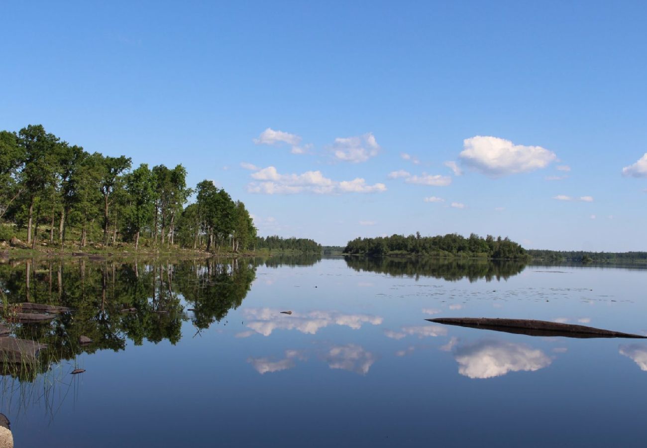 Ferienhaus in Väckelsång - Komfort-Ferienhaus mit Seeblick, Motorboot und beheiztem Pool vor der Tür