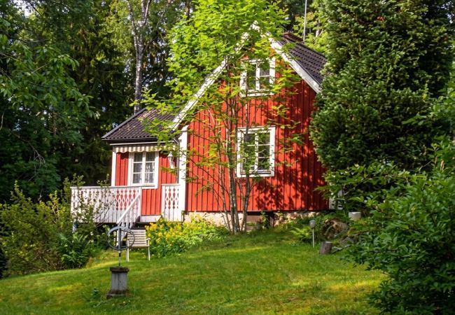 Ferienhaus in Vissefjärda - Alleinlage - Rot-weisses Ferienhaus mit Boot unweit vom See