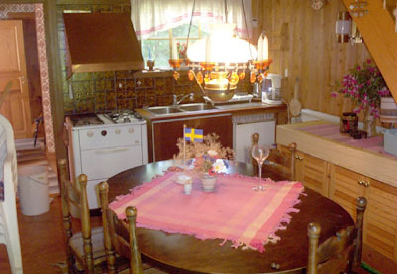 Ferienhaus in Vissefjärda - Rot-weisses Ferienhaus mit Boot unweit vom See