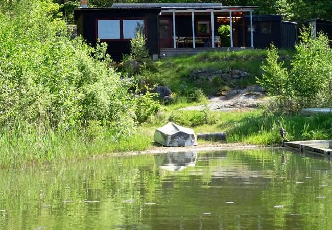 House in Hultsfred - Holiday home with direct lake location and bridge