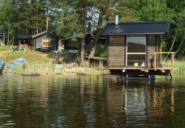 House in Liden - Log cabin right on the lake with boat
