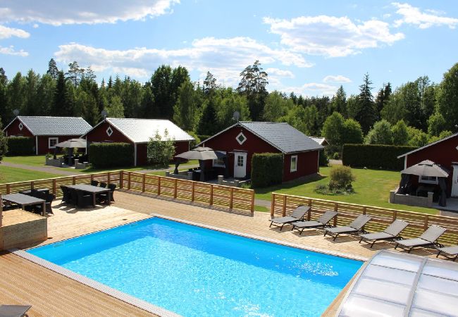  in Väckelsång - Dream vacation by the lake with motor boat and pool in front of the door