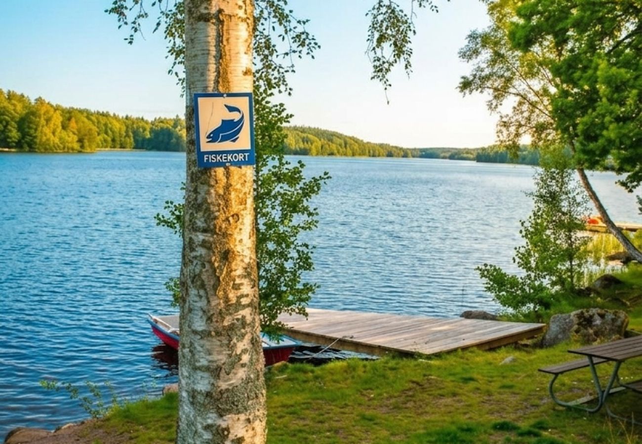 House in Tranås - Nice holiday home on lake property with boat and sauna