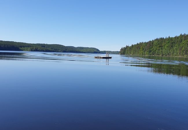 Stuga i Karl Gustav - Stort fritidshus med bastu mellan 4 sjöar