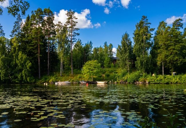 Stuga i Diö - Vackert fritidshus precis vid sjön i södra Sverige